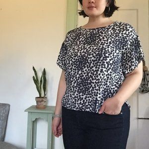 Loft Blue Speckled Flowy Cropped Top